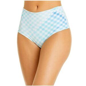 L*Space Portia Retro High Waisted Cheeky Bikini Bottom in Picnic Plaid Sz. M NWT